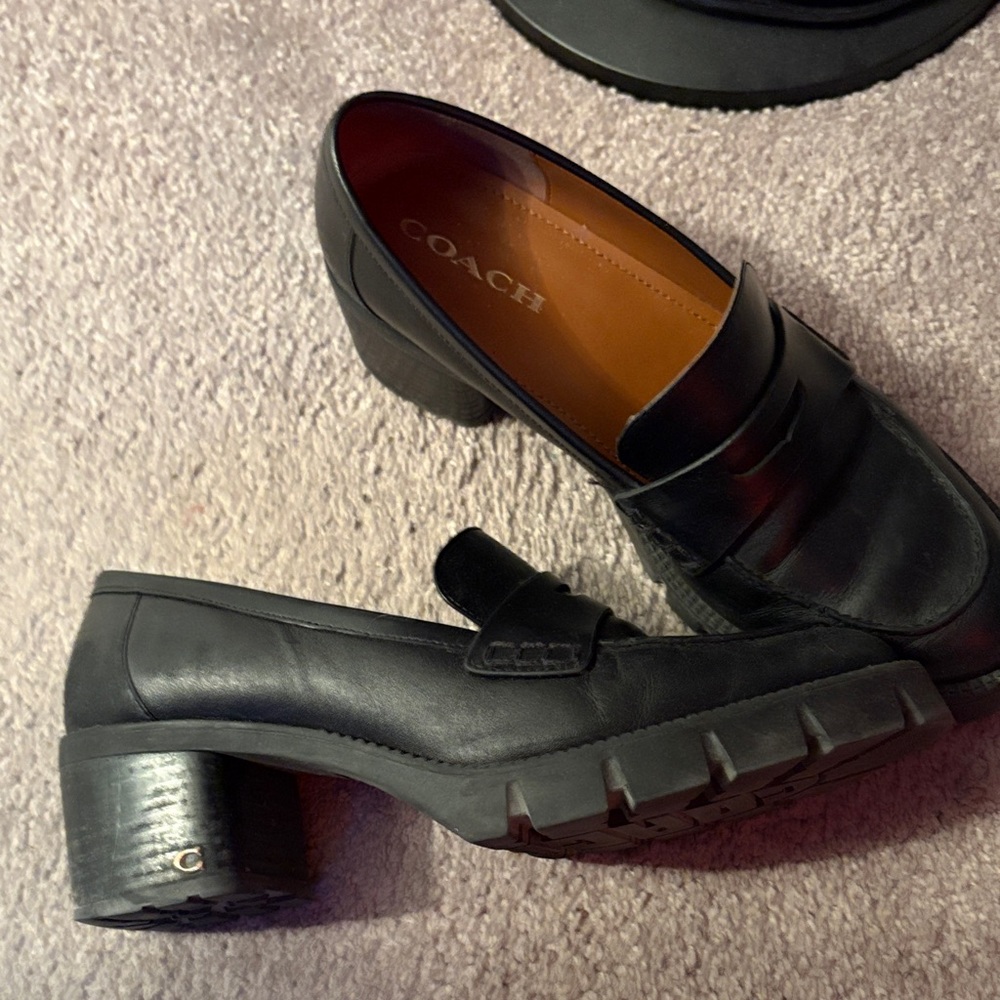 Coach Black Leather Women's Loafers